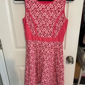 Pink floral lace a line dress